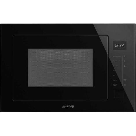 Smeg – Micro-ondes encastrable gril 25L – Commandes sensitives – Dimensions 38.8 x 59.5 x 39.9 cm – Couleur noir – Puissance 1000W - FMI025BFR