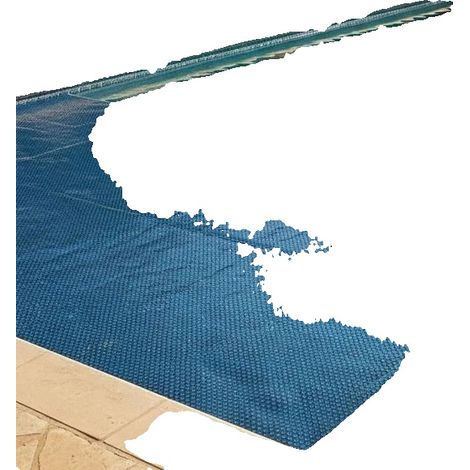 Couverture de piscine, matériau PE, réduit l'évaporation, Bleu (1/2)