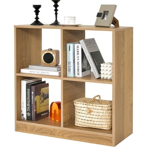 4-Cube Bookcase w/ 2 Anti-Tipping Kits & Modern Shelving Organizer (1/5)