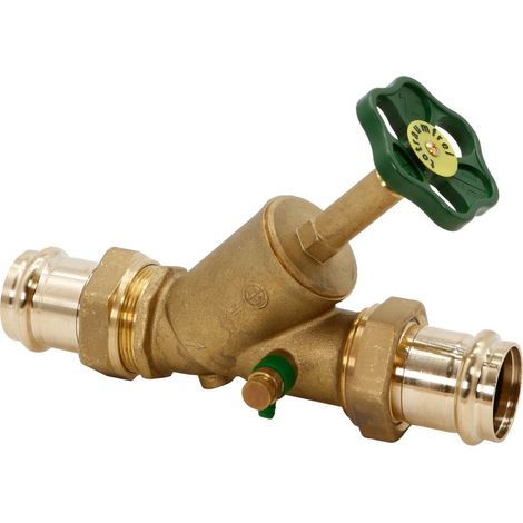 JS Freistromventil, mit Pressanschluss (Außengewinde) MULTI, mit Entleerung, mit steigender Spindel, DN40, Pressdurchmesser 42mm, DVGW geprüft, 0015574000001 (1/4)