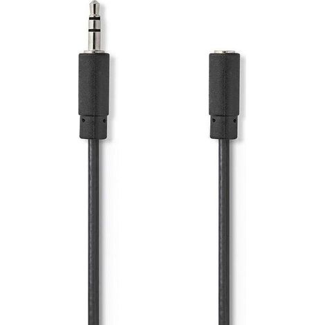Cable de audio estereo macho de 35 mm hembra de 35 mm niquelado 500 metros redondo negro caja