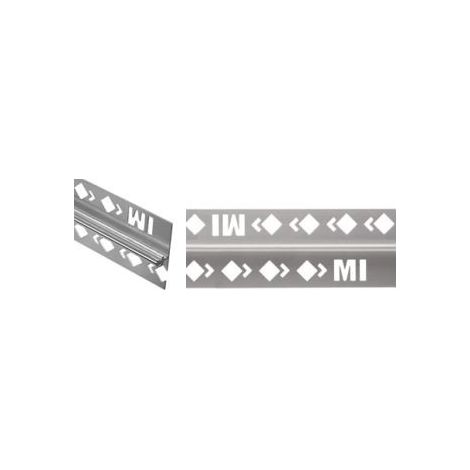 Profilé de finition alu anodisé argent brillant 12.5 mm – Longueur 1 m – Pour intégration entre carreaux et panneaux – Mat Inter