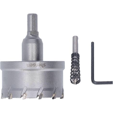 Le kit de scie cloche en carbure C45 comprend un foret de guidage, compatible avec l'acier, le métal, l'aluminium et le bois, qualité 60 mm. (1/5)