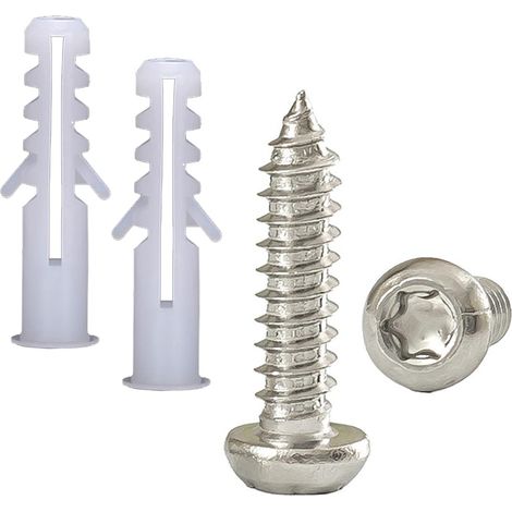 50 Pièces Chevilles pour Plaque de Plâtre, avec Vis M4 x 25mm, Bouchon Mural en Plâtre, pour Montage Mural Creux-Tête Torx (1/5)