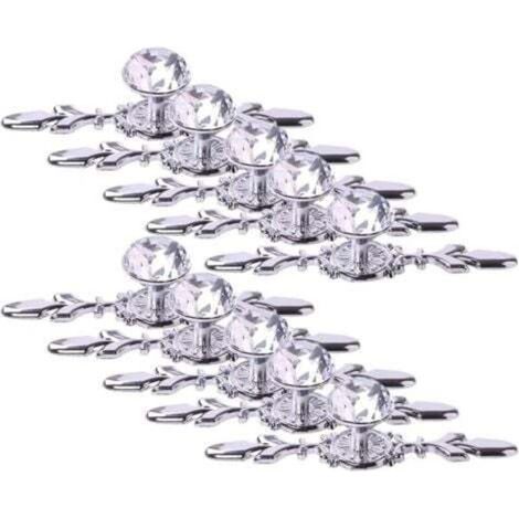 Confezione da 10 pomelli per cassetti in cristallo, maniglie per mobili a forma di diamante da 17 cm, pomelli in vetro per cassettiere, maniglie trasparenti per mobili con pannelli decorativi per cuci