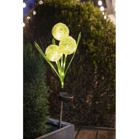Décoration solaire: Fleur 3 boules 79cm, illuminez vos nuits avec élégance, effet magique garanti (1/5)