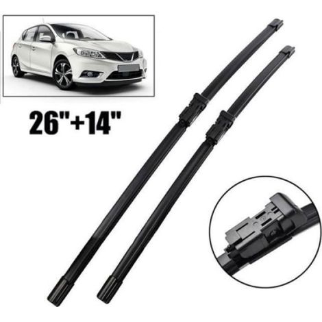 Balai Essuie-Glace Avant - Pour Nissan Pulsar C13 2014 à 2020 - Lot de 2 Pièces (1/5)