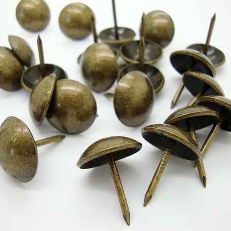 1000pcs clous décoratifs, clous décoratifs, clous décoratifs, clous de meubles en laiton antique avec étui en plastique pour fauteuil canapé meubles articles en bois - 11x17mm punaises bronze antique (1/3)