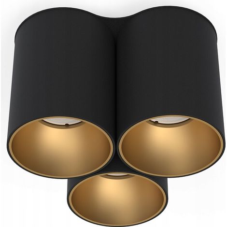 Lámpara de techo Nowodvorski Eye Tone III 3x GU10 10W Negro Oro (1/3)