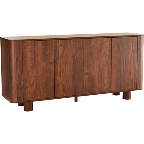 Buffet scandinave 4 portes L160 cm bois foncé