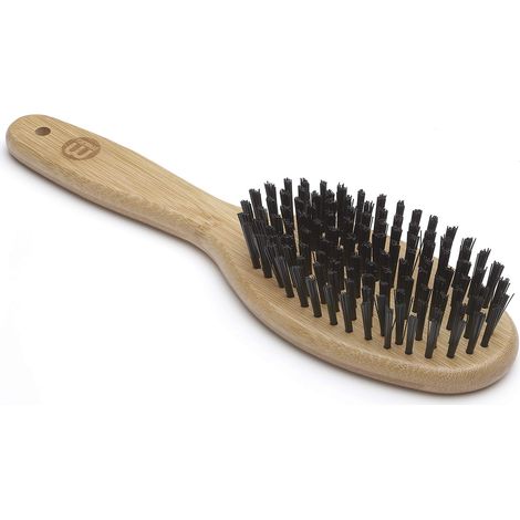 Mikki Spazzola Piccola In Setole Di Bambù, Per Pelo Liscio Corto E Medio, Per Cani E Gatti, Realizzato Con Bambù Sostenibile, Per La Toelettatura Del Pelo Ribelle, Grande - 80 g (1/5)