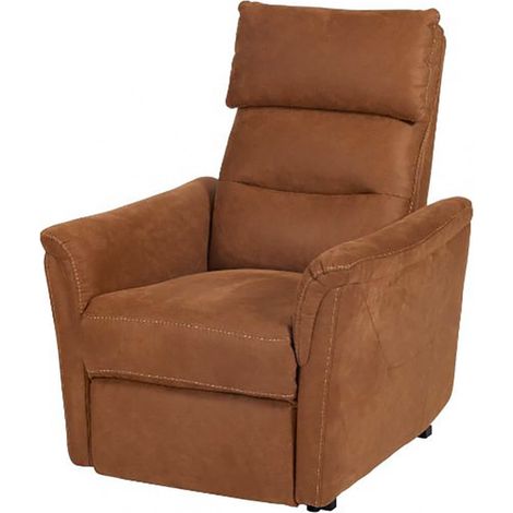 HORACE - Fauteuil Relax Electrique Releveur Tissu Cognac (1/5)