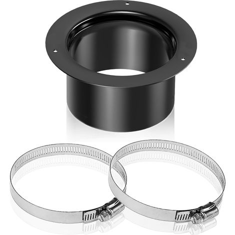Bride Connecteur Raccord, Connecteur pour Tuyau de Ventilation 75 mm (avec 2 Colliers de Serrage), Bride de Soudage, Bride de Tuyau Droite (pour Tuyau D'échappement, Systèmes de Ventilation) (1/5)
