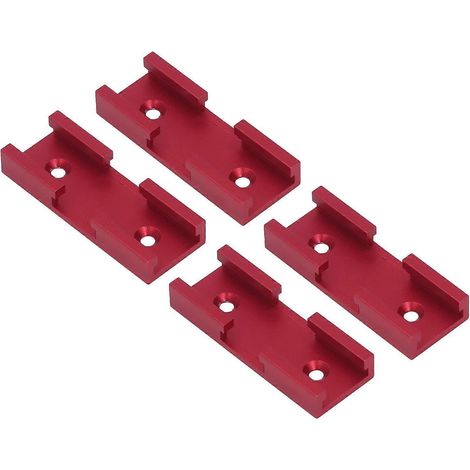4 pièces de jonction pour rail en T, connecteur transversal en alliage d'aluminium pour le travail du bois, rouge (1/4)