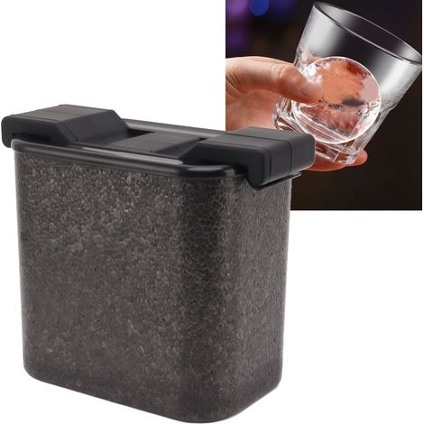 Stampo per sfere di ghiaccio cristalline con 2 fori per whisky, ABS/silicone di alta qualità, diametro 6 cm / 2 cucchiai, taglia XXL 2,4 pollici (1/4)