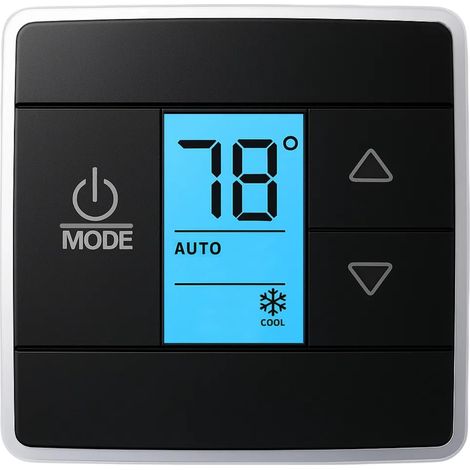 Termostato para autocaravana compatible con Dometic 3316250.712, control de zona única para refrigeración/calefacción, 12 V CC, táctil capacitivo, retroiluminación azul