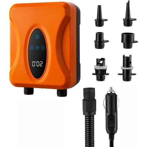 Bomba eléctrica para tablas de paddle surf (SUP), pantalla táctil con luz LED, 12V (enchufe para encendedor de cigarrillos).