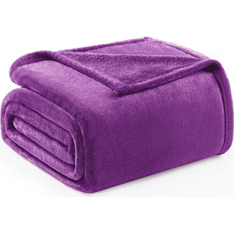 Bardusch-Plaid Couverture Polaire, pour Canapé ou Lit, Toutes Les Saisons, Doux et Chaud, Pelucheux et Léger, 150x200 CM, Violet (1/5)