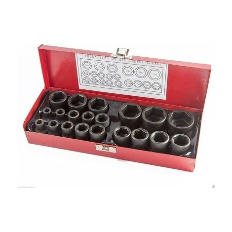 BUSSOLE BOCCOLE PER PISTOLA AVVITATORE PNEUMATICO SET KIT 20 PZ DA 1/2" 8-32MM