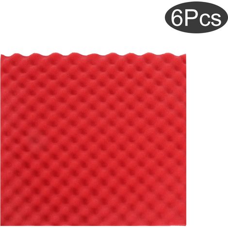 Panneau Acoustique En Mousse Pyramidale Pour Traitement Sonore Studio Et Bureau Rouge Lot De 6 (1/5)