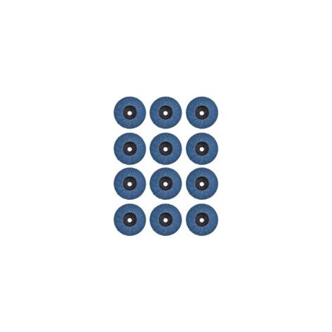 Lot de 12 disques abrasifs à lamelles, 75 mm, grain 40/60/80/120, pour métal, acier, bois, meuleuse d'angle de 3", bleu (1/5)