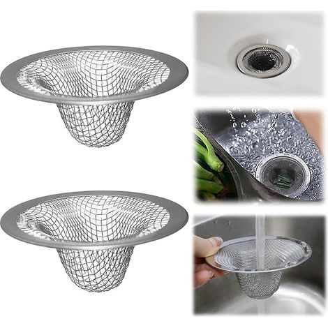 Set mit 4 kleinen Abflusssieben aus Edelstahl für Badezimmerwaschbecken (1/5)