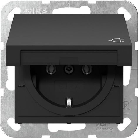 Gira Toma SCHUKO KD System 55 Negro m [4454005], 4454 005