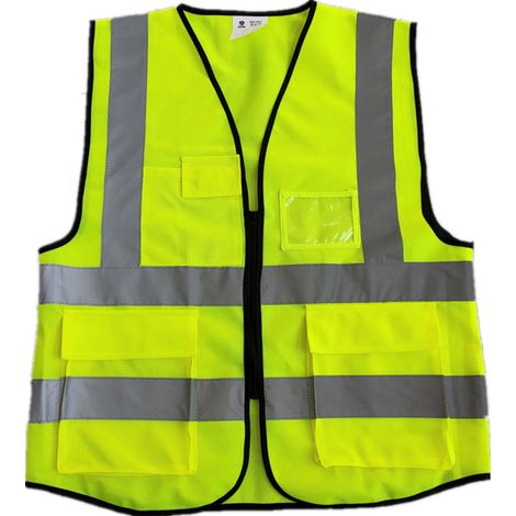 AIDUCHO Gilet De Sécurité Réfléchissant Haute Visibilité Avec Poches Et Fermeture Éclair Gilet De Travail De Construction Hommes Et Femmes Grand, Jaune, Circulation, Autoroute, Sécurité, Industriel, C (1/5)