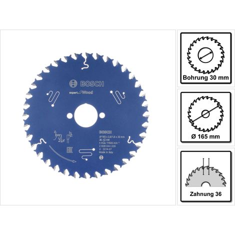 Lame de scie circulaire Bosch Expert Wood 2608644026 165x2,6x30 36Z