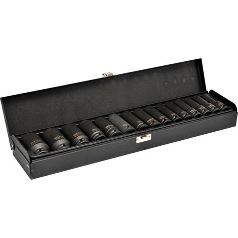 Yato YT-1055 Set di bussole ad impatto 15 pezzi metallico (1/3)