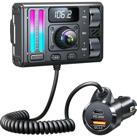 MT02 Car MP3 Bluetooth Player, New Model with Heavy Bass, AUX Bluetooth, Car Charger, Fast Charging, FM Transmitter -- MT02 (1/4)