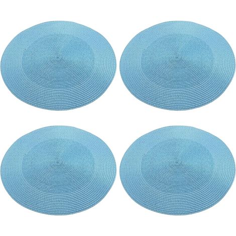 Lot de 4 Sets de Table Tissés Bleu en PP Antidérapants et Isolants Thermiques pour Décoration de Table Élégante et Usage Quotidien (1/5)
