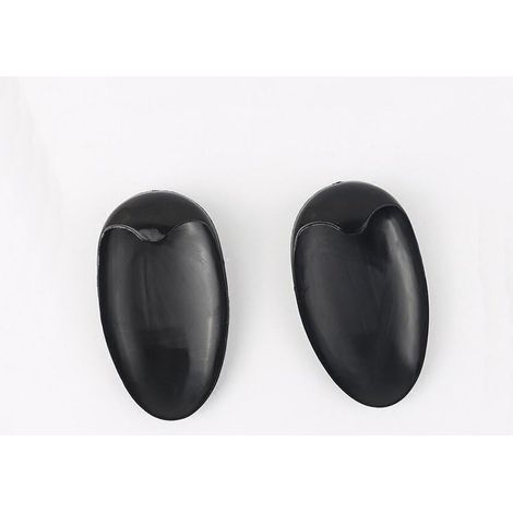 Lntyq Lot de 10 paires de cache-oreilles en, plastique noir professionnel, pour coiffure, coloration, bonnet de douche, étanche pour salon de coiffure, femme, spa, 7.542cm (1/5)