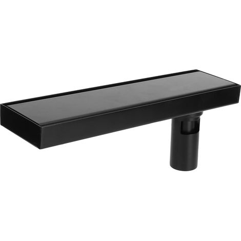 Siphon de sol encastré linéaire de 30 cm en acier inoxydable 304 noir mat avec couvercle amovible (1/5)