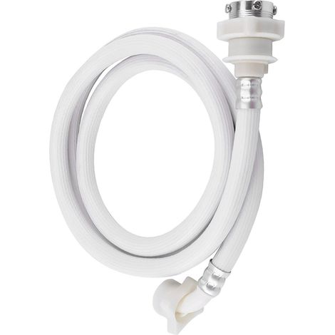 Tuyau d'arrivée d'eau pour machine à laver, raccord de tuyau blanc, longueur 2 m (1/5)