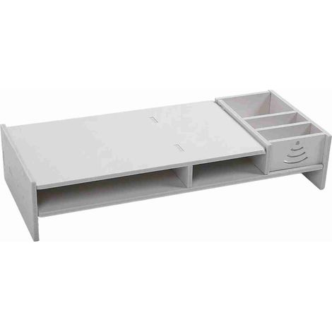 Schreibtisch-Organizer mit Ablagefach und Online-Dateiablage für PC – Weiß, Holz-Kunststoff-Verbundwerkstoff, 48,1 x 20 x 10 cm (1/5)