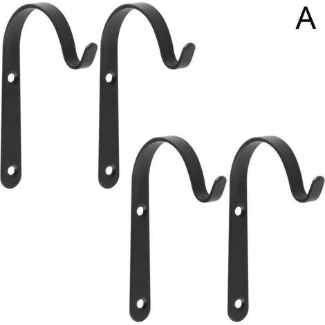 Support Accroche Plante Extérieur - Acier Forgé - Charge Max 5 kg - Pour Jardin Terrasse Intérieur - 4 Pièces ou 10 Pièces (1/5)