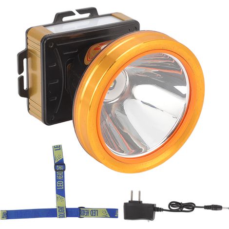 Lampe frontale LED ultra lumineuse rechargeable pour extérieur, pêche de nuit, mineur, casque lumineux 100V-240V