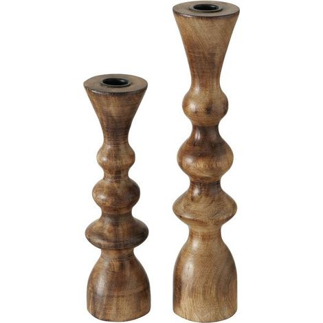 Set de 2 Chandeliers en Bois de Mangue - 23cm et 30cm