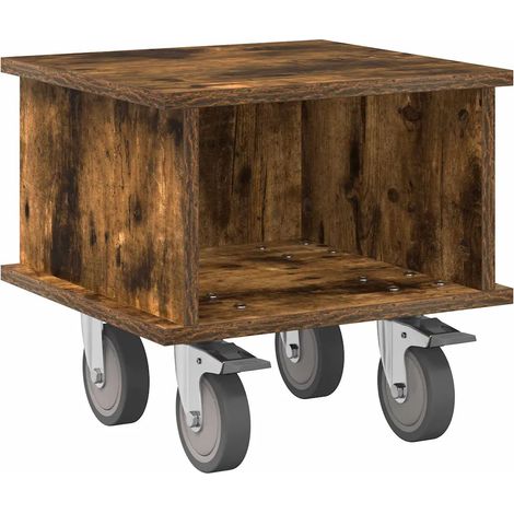 Mueble TV moderno rectangular espacio de almacenamiento 37 x 35 x 35 cm madera contrachapada roble ahumado 020054751 (1/5)