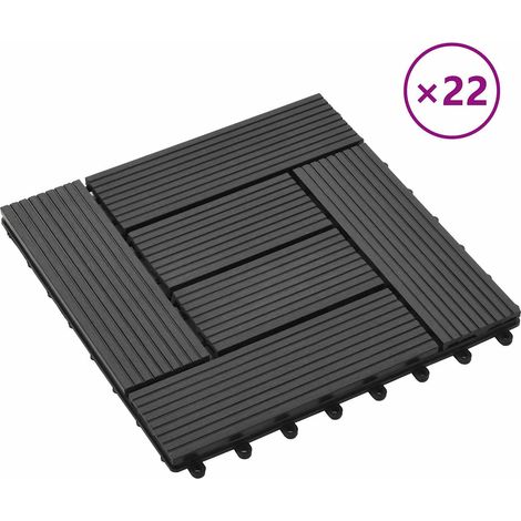 vidaXL Tile de Decking 22 uds. Negro 30 x 30 cm WPC (1/2)