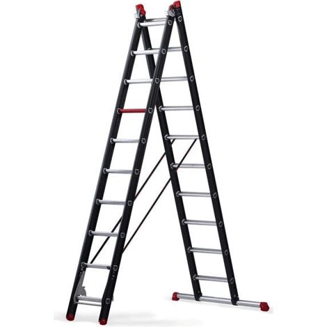 Altrex Mounter Escalera Multiusos profesional 2x12 peldaños (6,9m altura de trabajo)2x12 peldaños (6,9m altura de trabajo) (1/5)