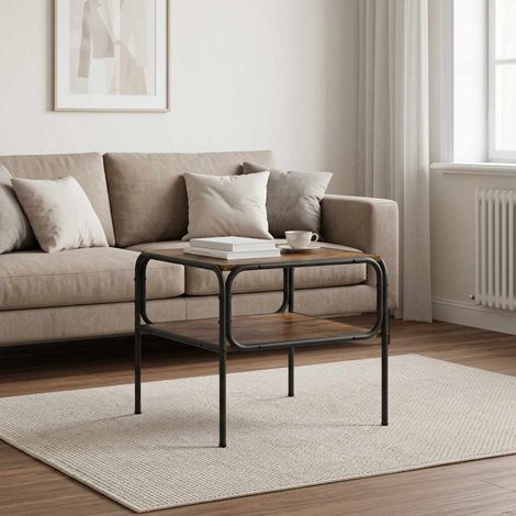 vidaXL Mesa lateral Roble Ahumado 100 x 50 x 46 cm (1/5)