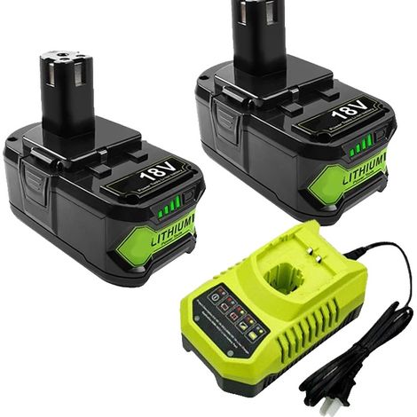 Batterie, capacité 6Ah, Li-ion, compatible avec Ryobi, 2 batterie 1 chargeur (1/2)