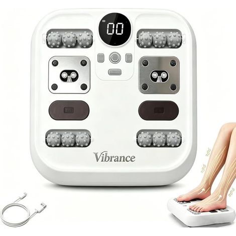1 masseur de pieds électrique, appareil de massage par vibration et percussion, avec fonctions de massage par roulement et de chauffage. (1/5)