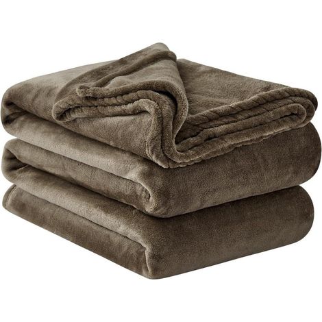 Kuscheldecke Fleecedecke Flauschig XXL Couchdecke 220 x 240 cm Braun (1/5)