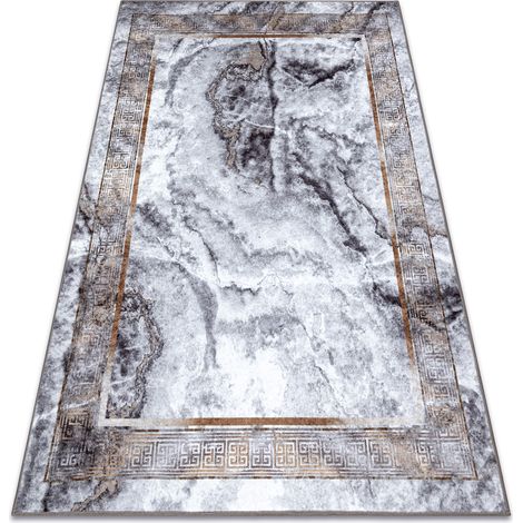 MIRO 51278.812 Waschteppich Marmor, griechisch Anti-Rutsch - grau / gold grey 200x290 cm