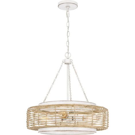 Lampada a sospensione Waylon Quoizel Ø50 bianco/beige 4xE27 (1/5)