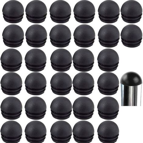 Embouts ronds pour pieds de chaise 22 mm - Lot de 32, caoutchouc noir anti-bruit et antidérapant (1/5)