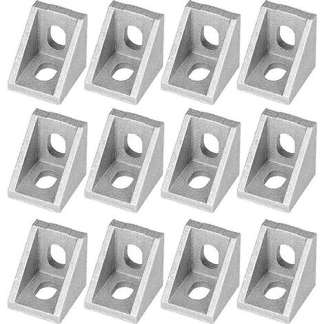 UEETEK 25 pièces 2020 Équerre de fixation pour profilé aluminium 20 mm (poli mat) (1/3)